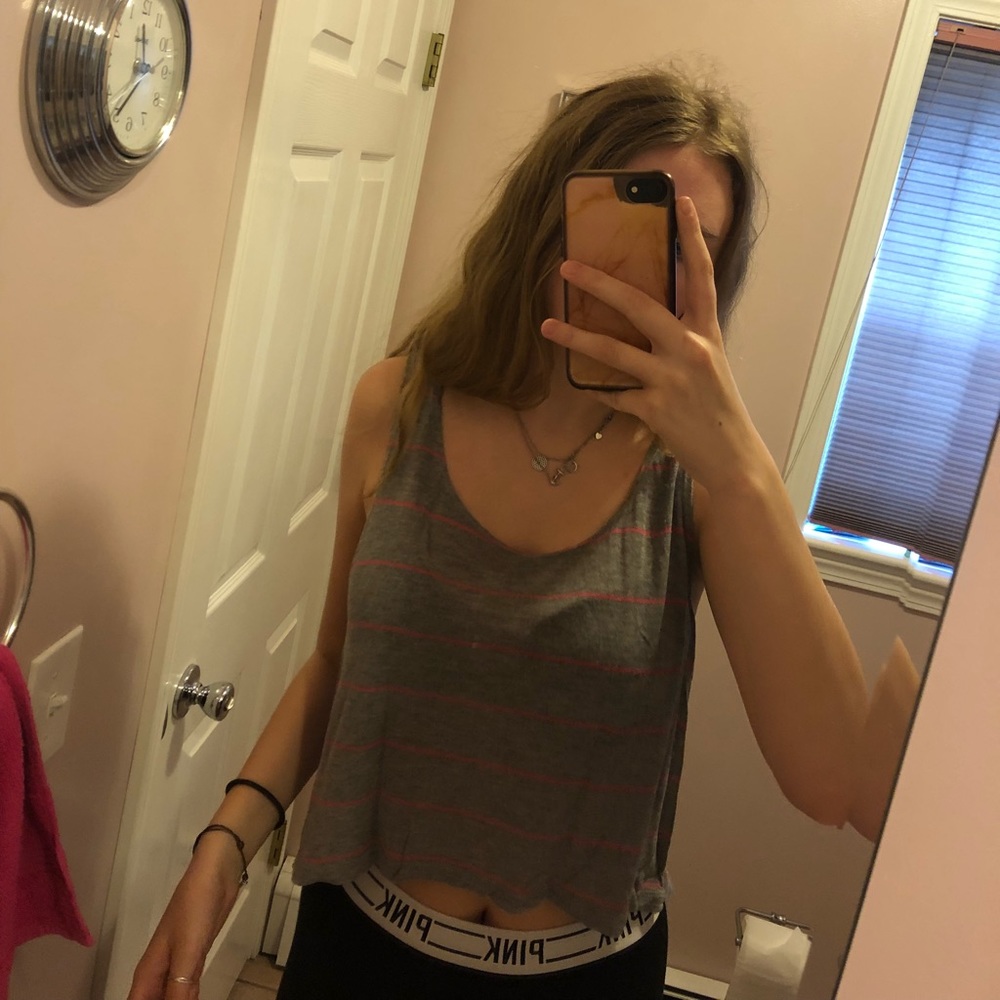 Striped Wet Seal Crop Top